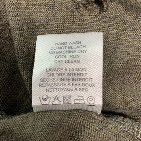IRO Size S Dark Gray Distressed Linen Crew-Neck T-shirt