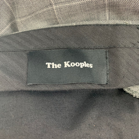 THE KOOPLES Size 34 Grey Window Pane Wool Peak Lapel Suit
