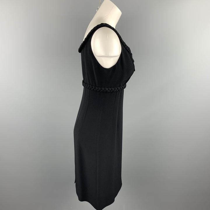 MOSCHINO Size 8 Black Rayon Empire Waist Cocktail Dress