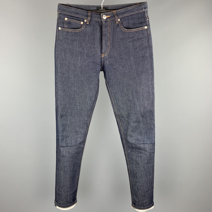 A.P.C. Size 29 Indigo Contrast Stitch Denim Button Fly Jeans