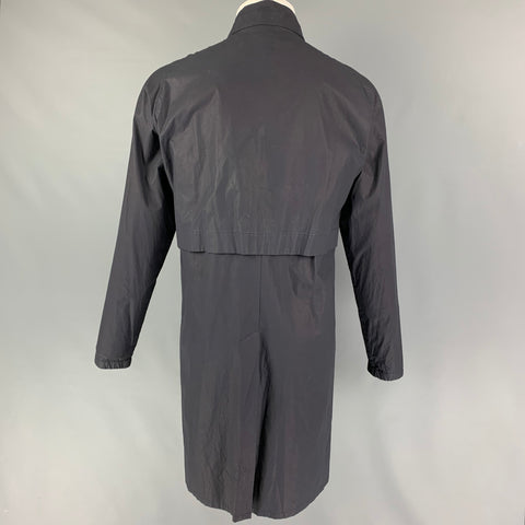 RAF SIMONS Size 40 Slate Cotton Zip Up & Buttons Trenchcoat