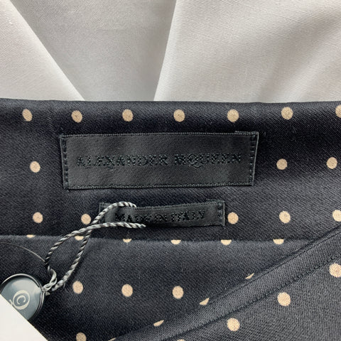 ALEXANDER MCQUEEN Size M White & Black Dots Cotton / Silk Long Sleeve Shirt