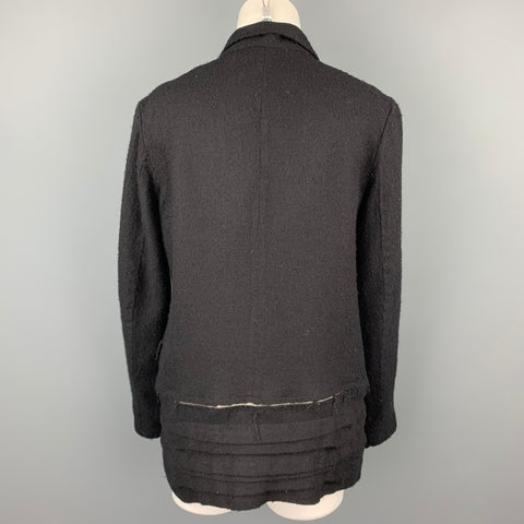 COMME des GARCONS Veste à revers cranté en laine texturée noire