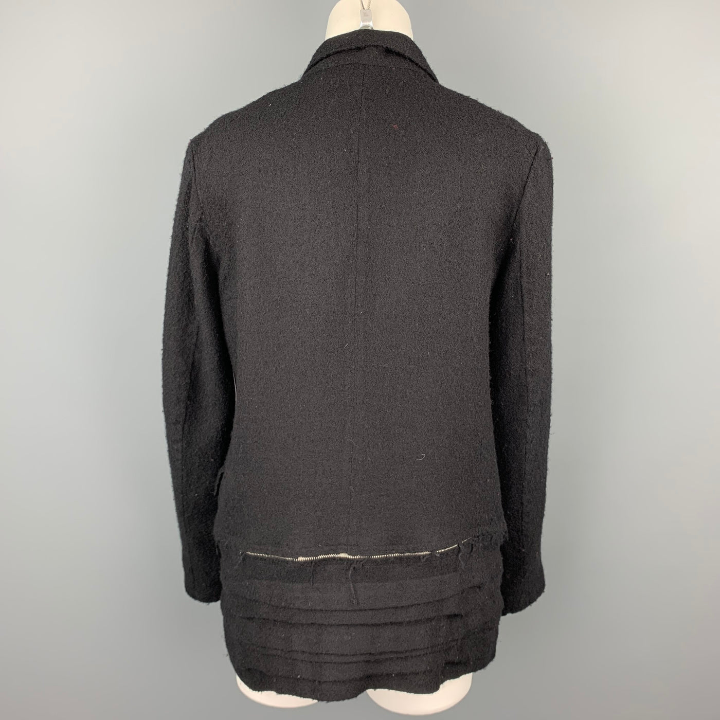COMME des GARCONS Black Textured Wool Notch Lapel Jacket
