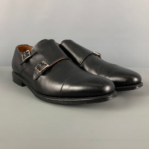 ALLEN EDMONDS Size 10 Black Leather Double Monk Strap Lace Up Shoes