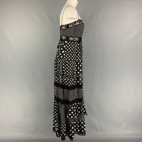 MARC by MARC JACOBS Talla 2 Vestido con tirantes finos de viscosa y lunares en blanco y negro