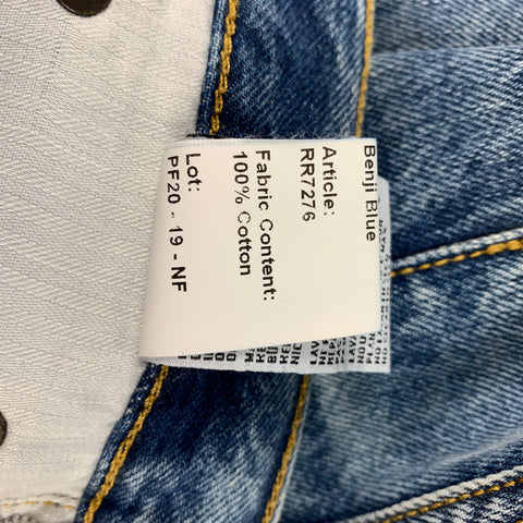 R13 Size 4 Blue Washed Cotton Axl Slim Jeans
