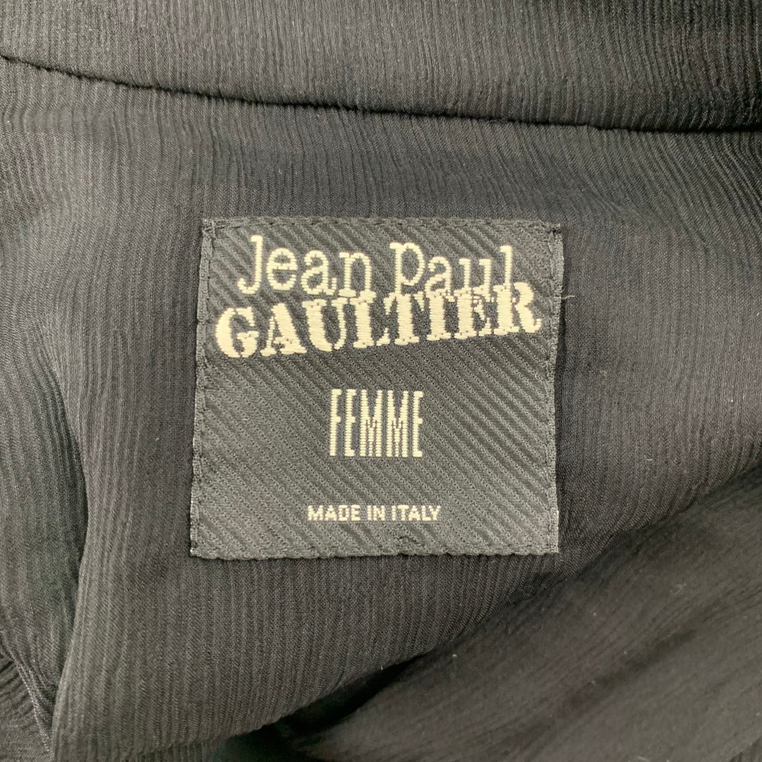 vintage JEAN PAUL GAULTIER Taille 10 Laine noire / Trench-coat double boutonnage polyamide