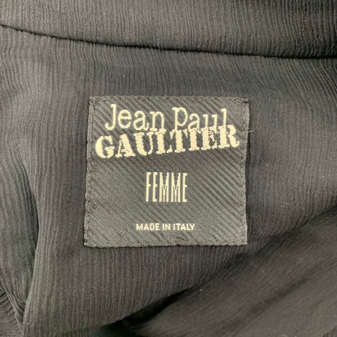 Vintage JEAN PAUL GAULTIER Size 10 Black Wool / Polyamide Double Breasted Trench Coat