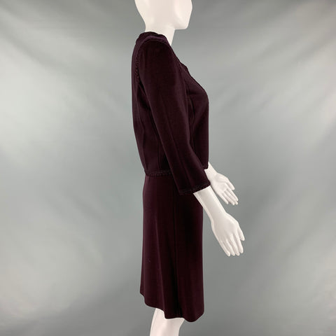 ST. JOHN Taille 2 Rayonne de laine marron sous les tenues du genou