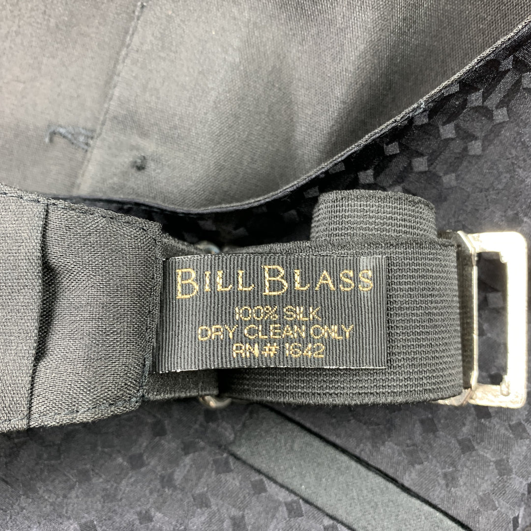BILL BLASS Geometric Black on Black Silk Vest Set