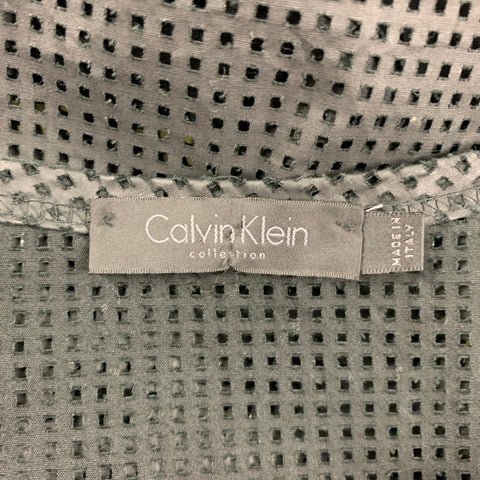CALVIN KLEIN COLLECTION Size M Black Laser Cut Crew-Neck T-shirt
