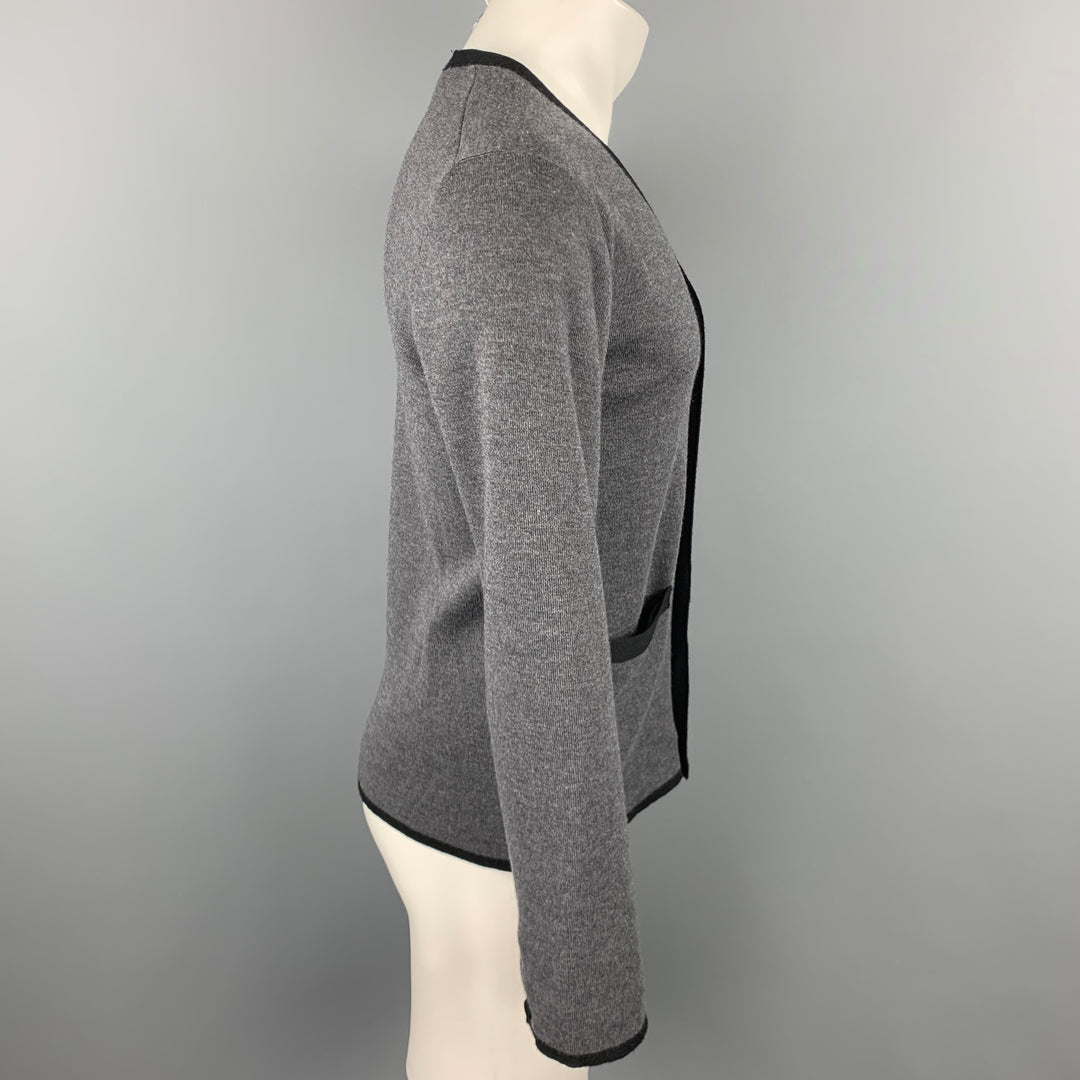 JUNYA WATANABE Taille L Cardigan boutonné en laine tricotée grise