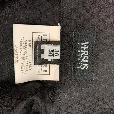 VERSUS by GIANNI VERSACE Size M Black Print Cotton / Silk Long Sleeve Shirt