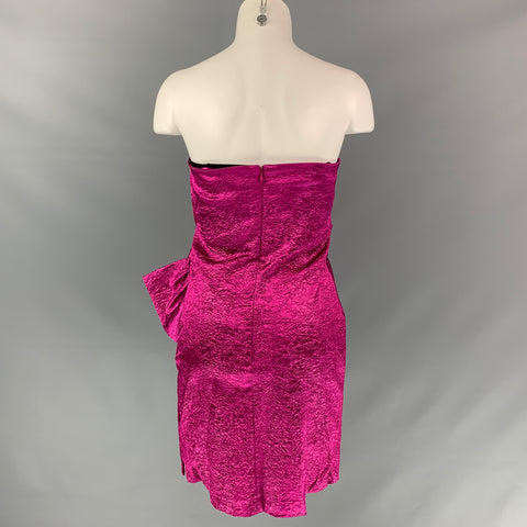 RONNY KOBO Size XS Fuchsia Polyamide Bend Wrinkled Strapless Dress