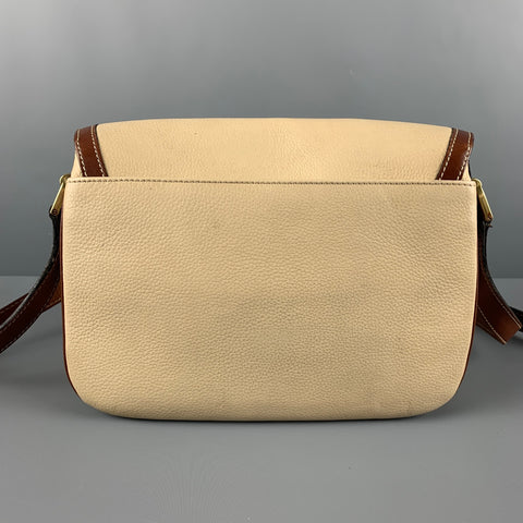 BALLY Cream Brown Pebble Grain Leather Cross Body Handbag