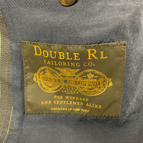 RRL by RALPH LAUREN Size 44 Indigo White Pinstripe Cotton Notch Lapel Sport Coat