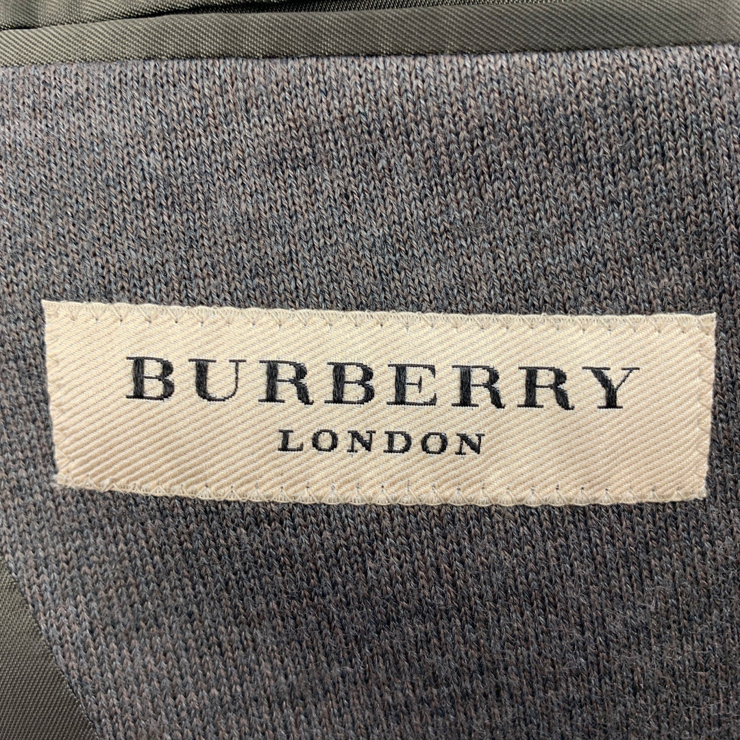 BURBERRY LONDON Talla 38 Abrigo deportivo de mezcla de algodón de punto negro topo