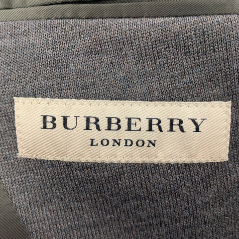BURBERRY LONDON Size 38 Taupe Black Knit Cotton Blend Sport Coat