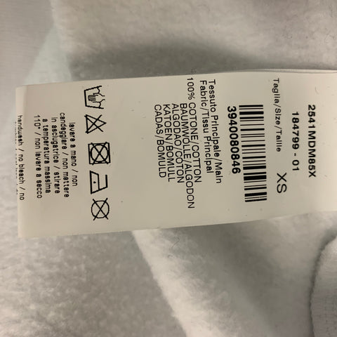 MSGM Size XS White Cotton Rhinestones Crew-Neck Pullover