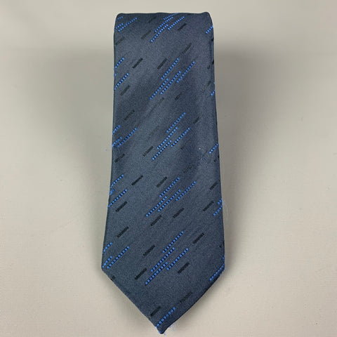 ROMEO GIGLI Navy Blue Textured Silk Blend Tie