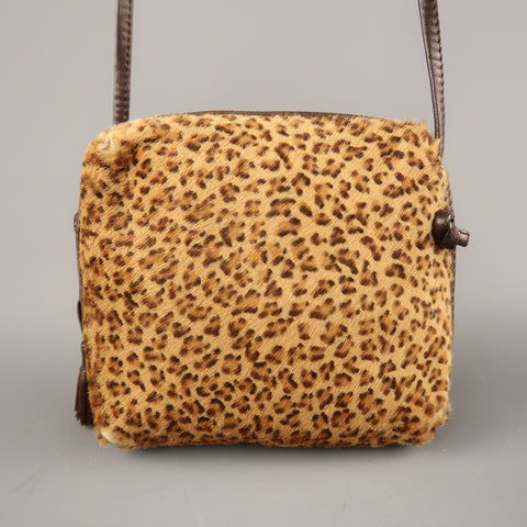 BOTTEGA VENETA Leopard Pony Hair Mini Cross Body Handbag