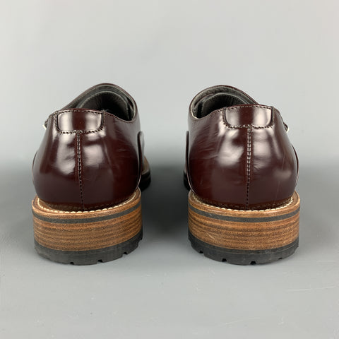 PORTS 1961 Size 8 Burgundy Leather Tab Closure Lace Up Shoes