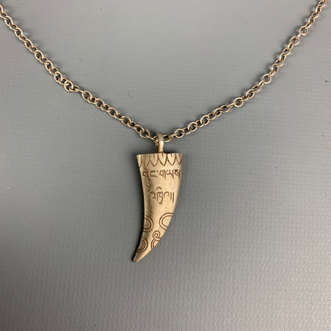 ME&RO Sterling Silver Engraved Tooth Necklace