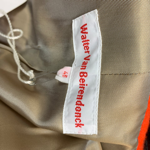 WALTER VAN BEIRENDONCK FW 19 Size 36 Orange Wool Double Breasted Jacket
