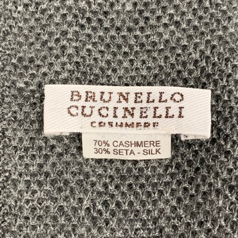 BRUNELLO CUCINELLI Grey Textured Cashmere Silk Tie