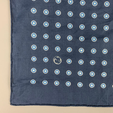 GUCCI Navy Blue Dots Cotton Pocket Square