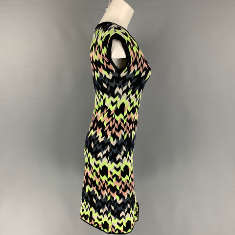 M MISSONI Size M Multi-Color Geometric Knitted Scoop Neck Dress