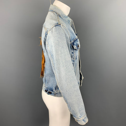 LEVI'S Star Wars Limited Edition Size 38 Blue Chewbacca Embroidery Denim Trucker Jacket