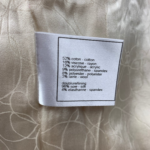 CHANEL AL639 05C Size 4 Cream Boucle Cotton Blend Jacket
