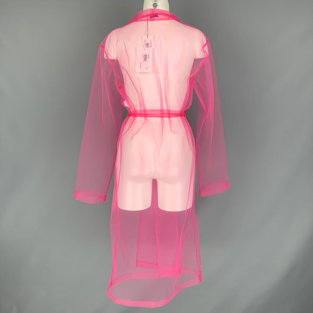 DRIES VAN NOTEN Size M Pink Polyester See Through Belted Coat