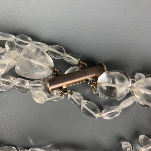 VINTAGE Clear Rock Crystal Choker Necklace