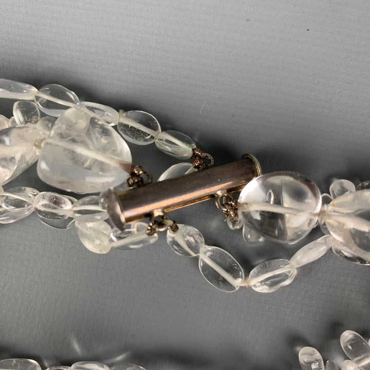 VINTAGE Clear Rock Crystal Choker Necklace