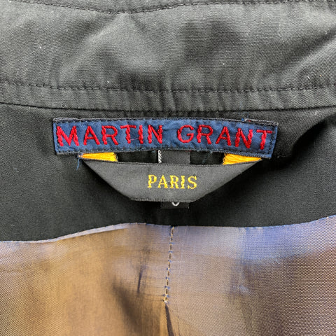 MARTIN GRANT Taille S Veste ceinturée en coton/polyester noir