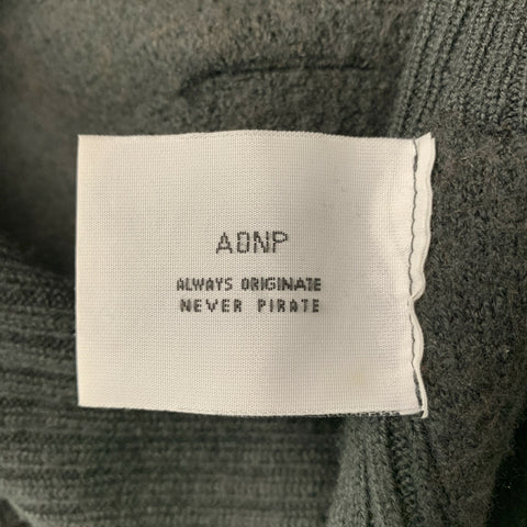 NICE COLLECTIVE Size XL Dark green Knit Wool Zip Up Cardigan