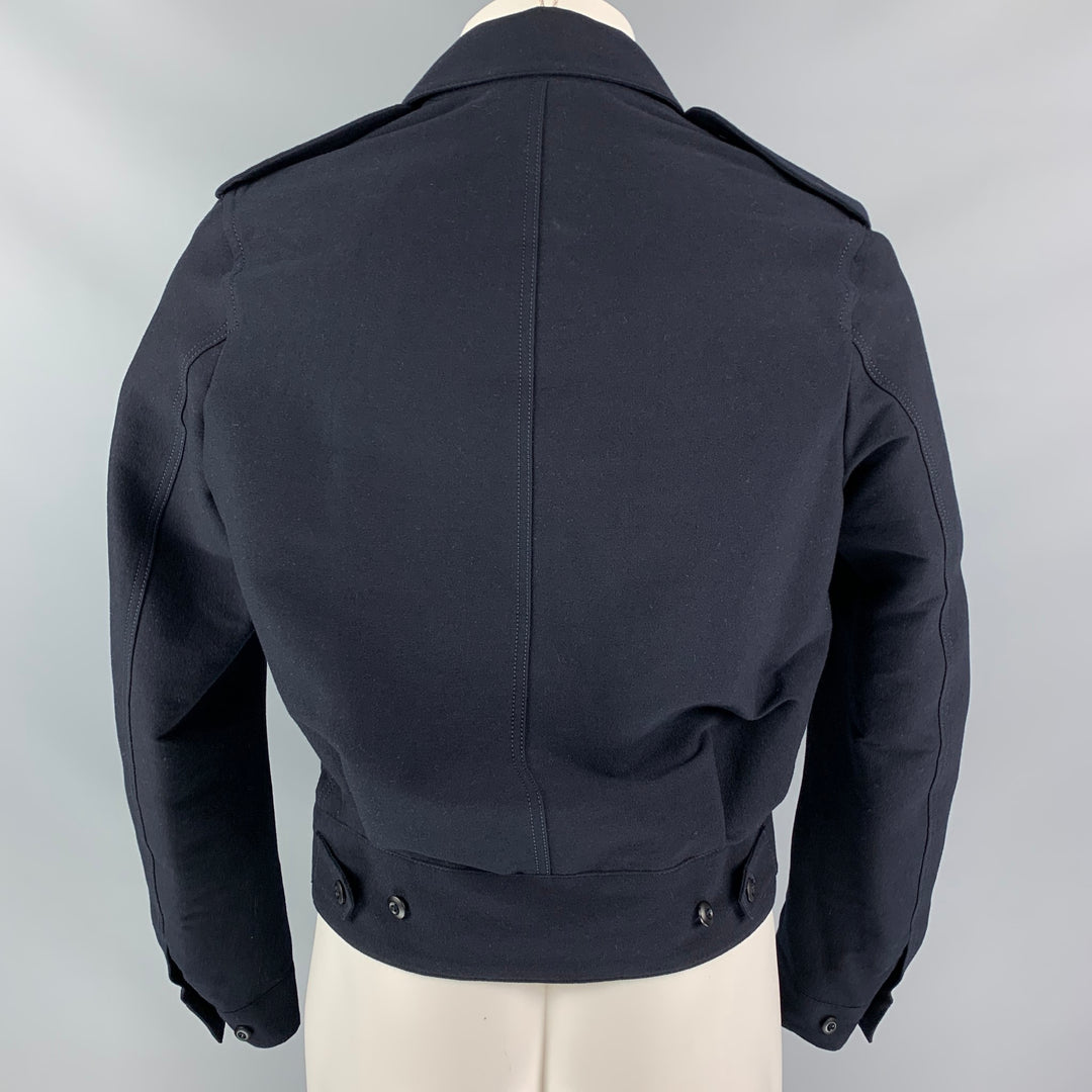 BURBERRY PRORSUM Spring 2015 Size 36 Navy Blue Cashmere Blend 