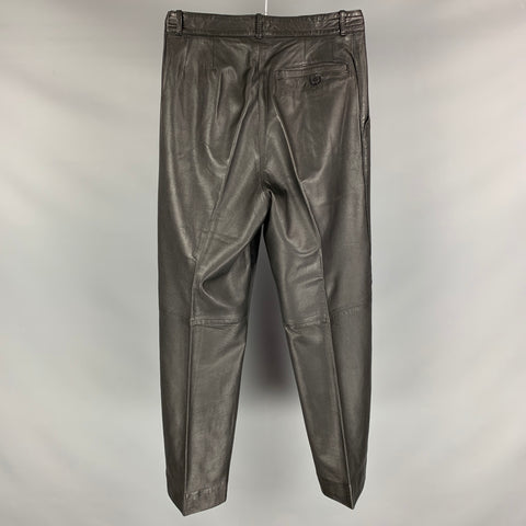 L.ALVEAR Size 30 Black Leather Casual Pants