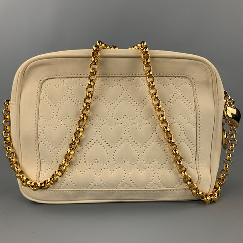 ESCADA Sac à main bandoulière en daim matelassé crème