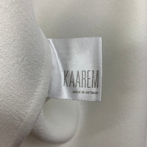 KAAREM Size XS Cream Polyester Sleeveless Cropped Dress Top