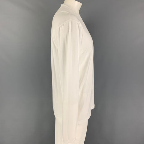 GIORGIO ARMANI Size XL White Cotton Crew-Neck T-shirt
