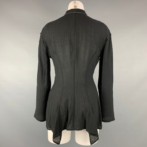 YOHJI YAMAMOTO Taille S Veste en rayonne / lin froissée noire