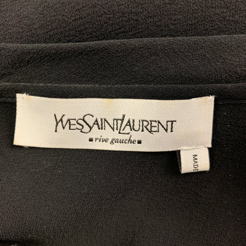YVES SAINT LAURENT Size 4 Black Silk Camisole Dress Top
