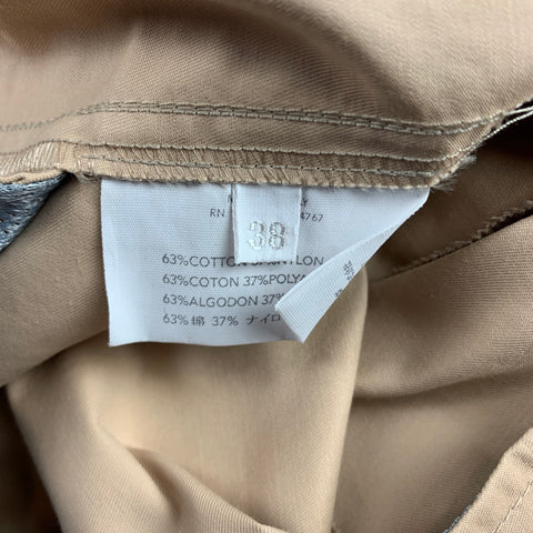 PRADA Size 2 Beige Cotton / Nylon Belted Dress Pants