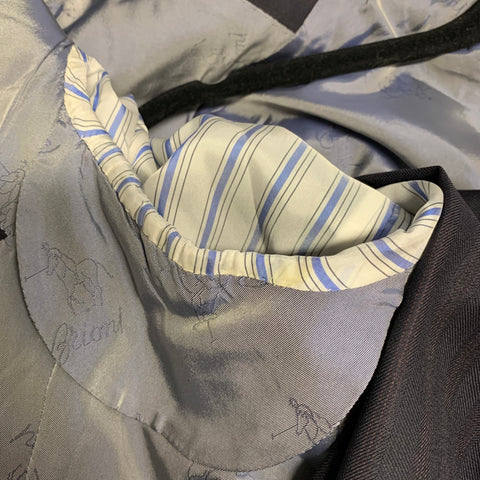 BRIONI Size 42 Navy Stripe Wool Notch Lapel Suit
