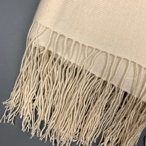 VINTAGE Cream Fringe Scarf