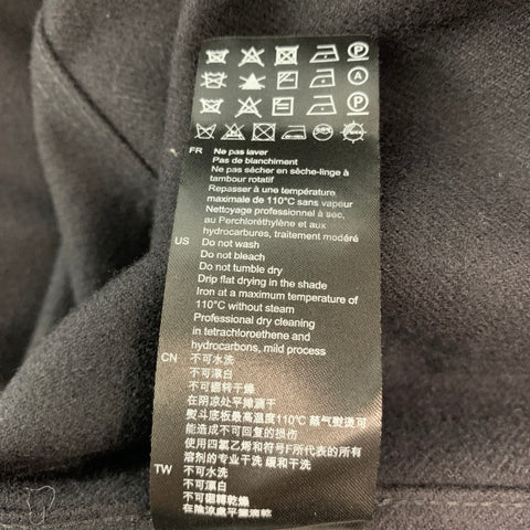 SANDRO Taille XXL Chemise à manches longues en mélange de laine noire avec boutons-pression